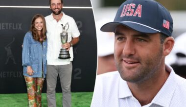 Scottie Scheffler’s wife Meredith rocks gold dress at Presidents Cup
