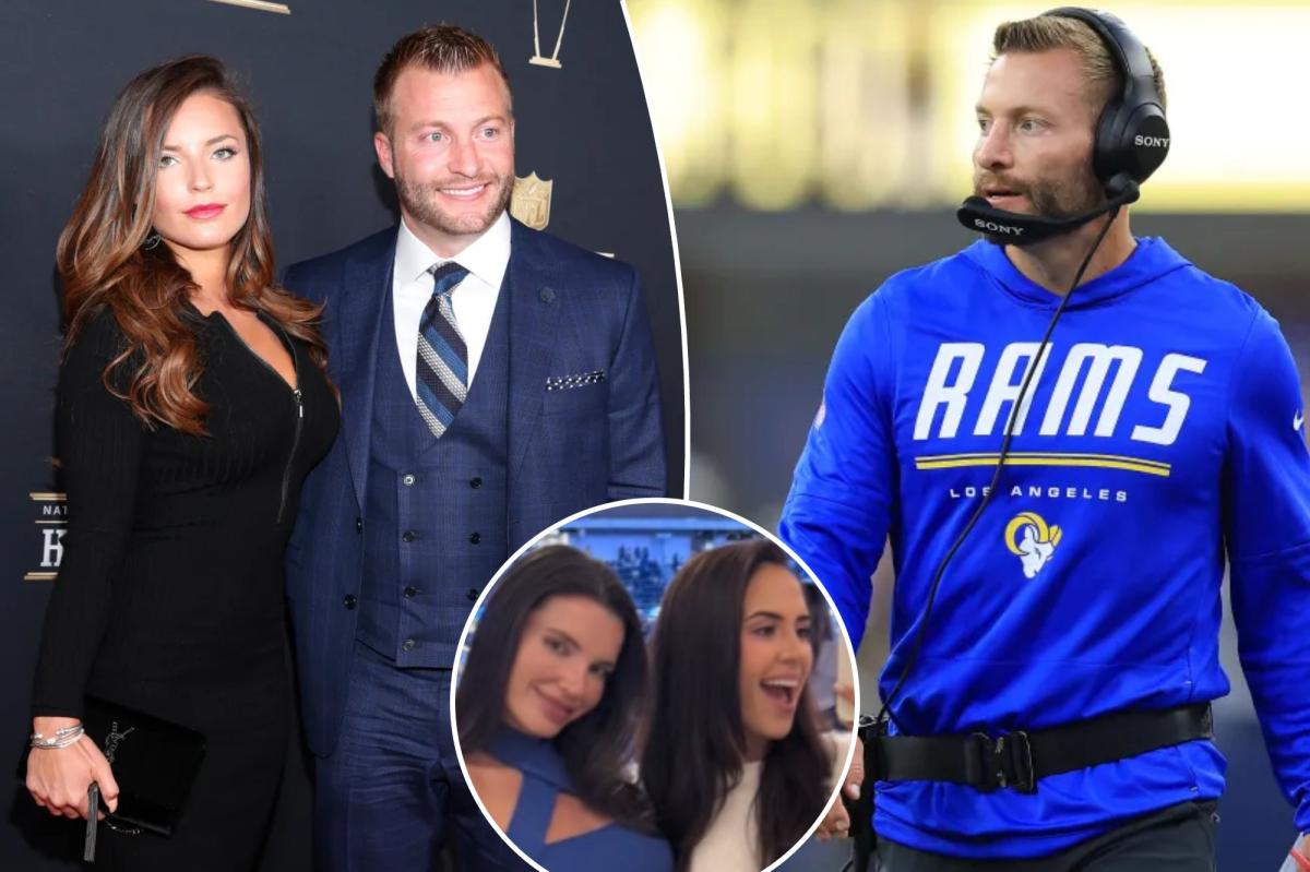 Sean McVay’s wife rocks cutout blue top at Rams-Giants game