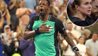 Gael Monfils shares emotional moment with wife after making US Open history