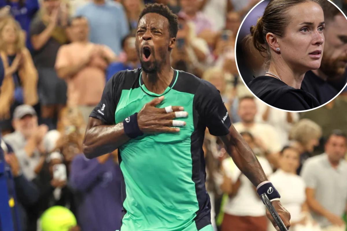 Gael Monfils shares emotional moment with wife after making US Open history