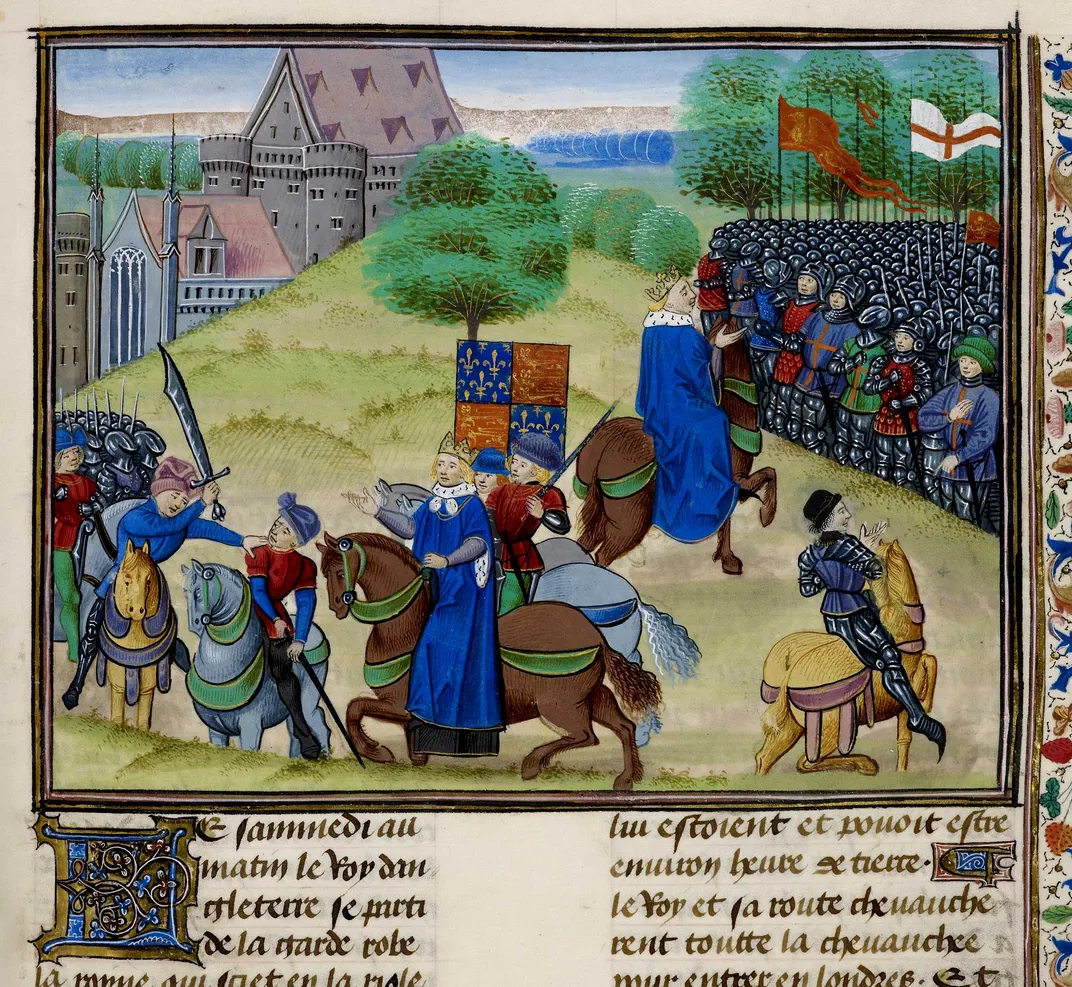 An illustration of the killing of Wat Tyler