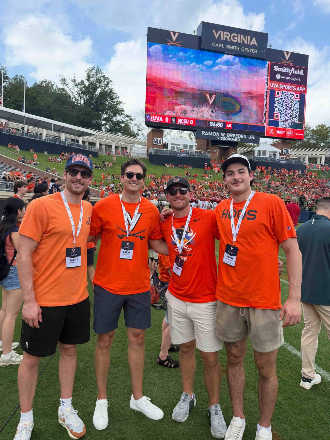 Pierre-Luc Dubois and Lynden Lakovic at a UVA game