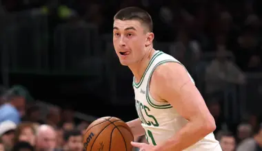Payton Pritchard #11 of the Boston Celtics.