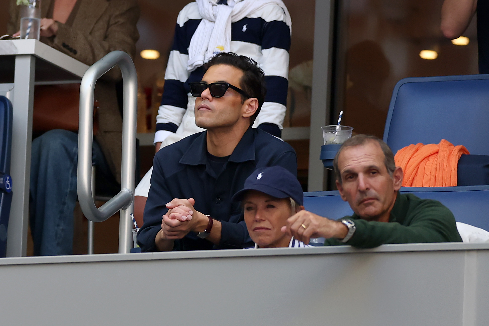 Rami Malek attends the Men's Singles Final match at the 2026 US Open.
