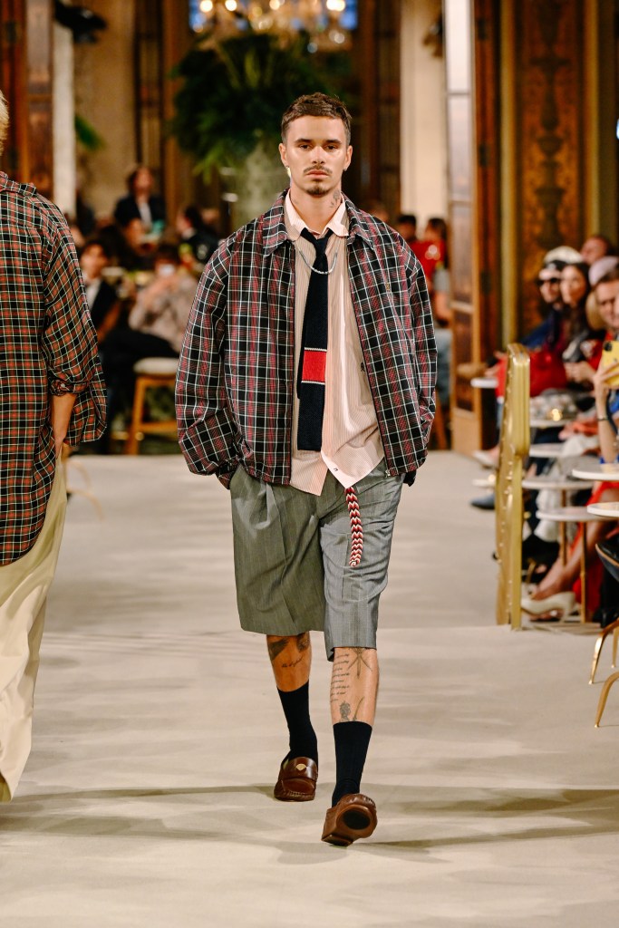 Romeo Beckham on the runway at the Tommy Hilfiger fashion show.