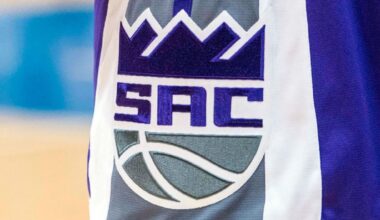 The Sacramento Kings logo on a pair of shorts