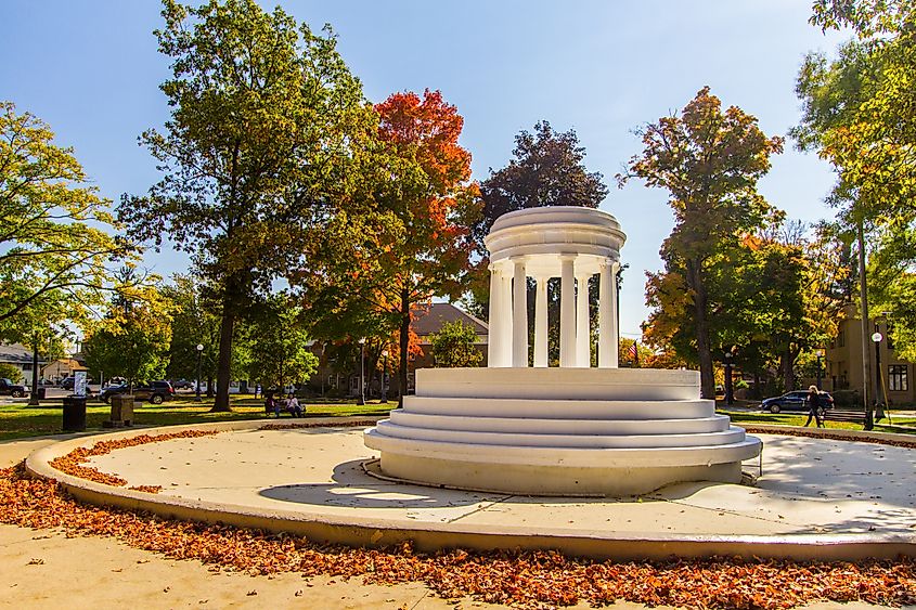 A replica of Marie Antoinette's Temple of Love in Versailles located in downtown Marshall, Michigan. Editorial credit: ehrlif / Shutterstock.com