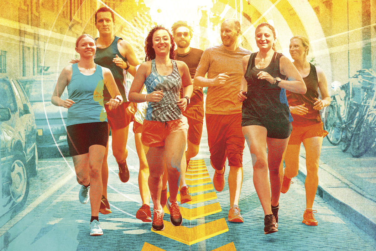 Group of urban runners