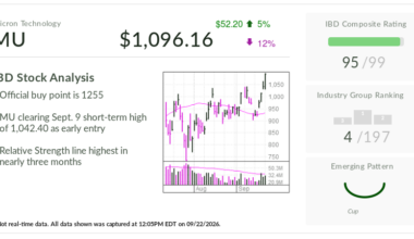 Micron, Stock Of The Day, Surges Past Early Buy Point With Earnings Ahead
