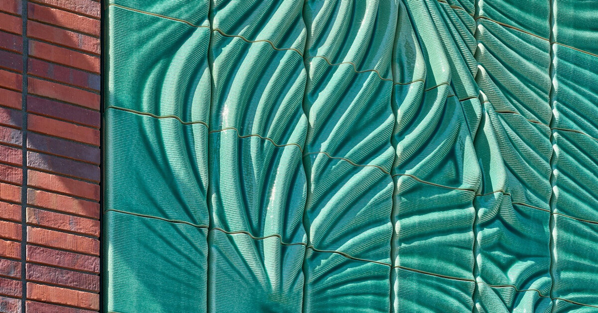 322 ceramic tiles translate electromagnetic fields into facade wall