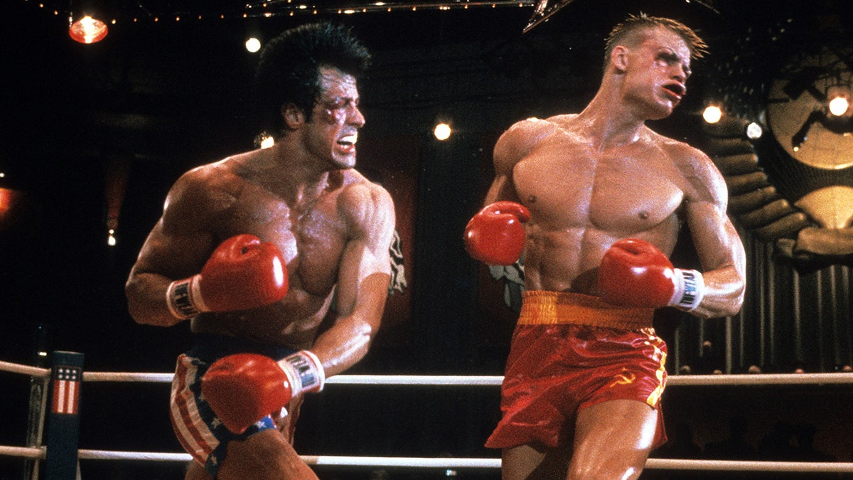 Sylvester Stallone And Dolph Lundgren In 'Rocky IV'
