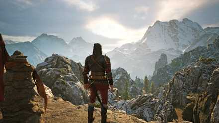 Coen looks at the landscape in The Blood of Dawnwalker.