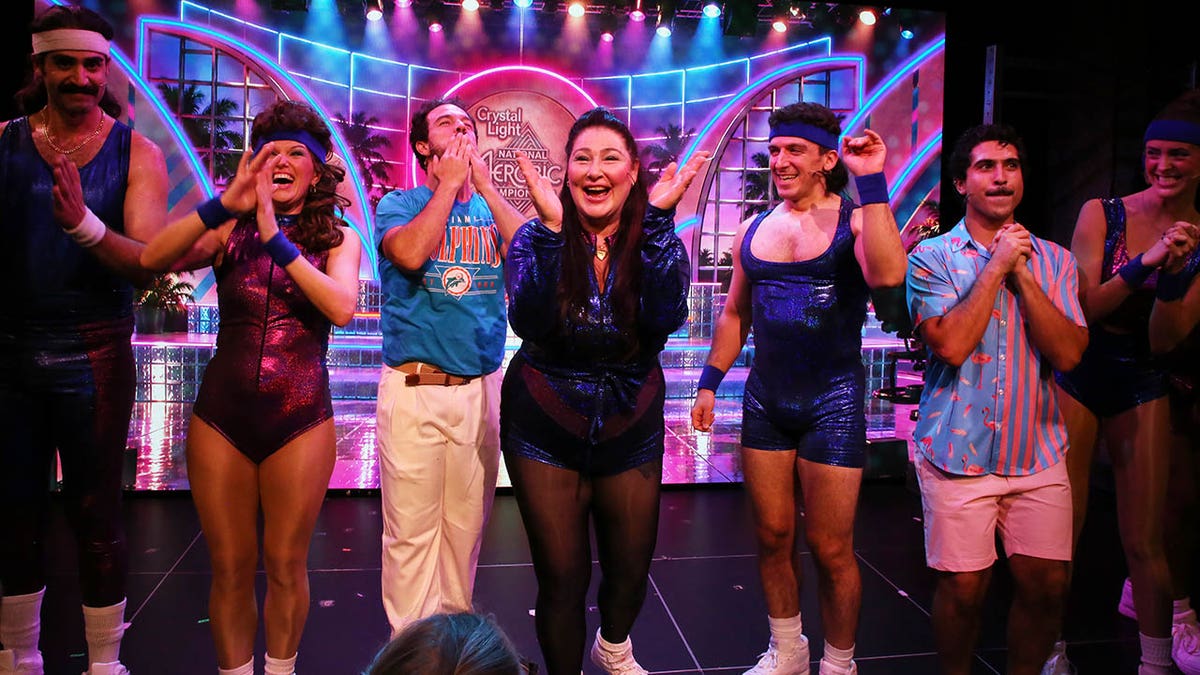 Tiffany with cast of Spandex the Musical 