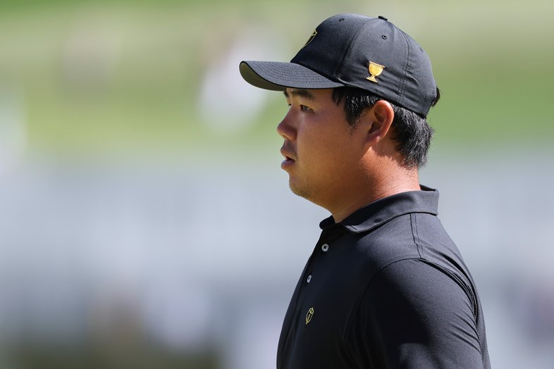 Tom Kim left Medinah before the conclusion of the Presidents Cup to fly to Japan for the Asian Games.