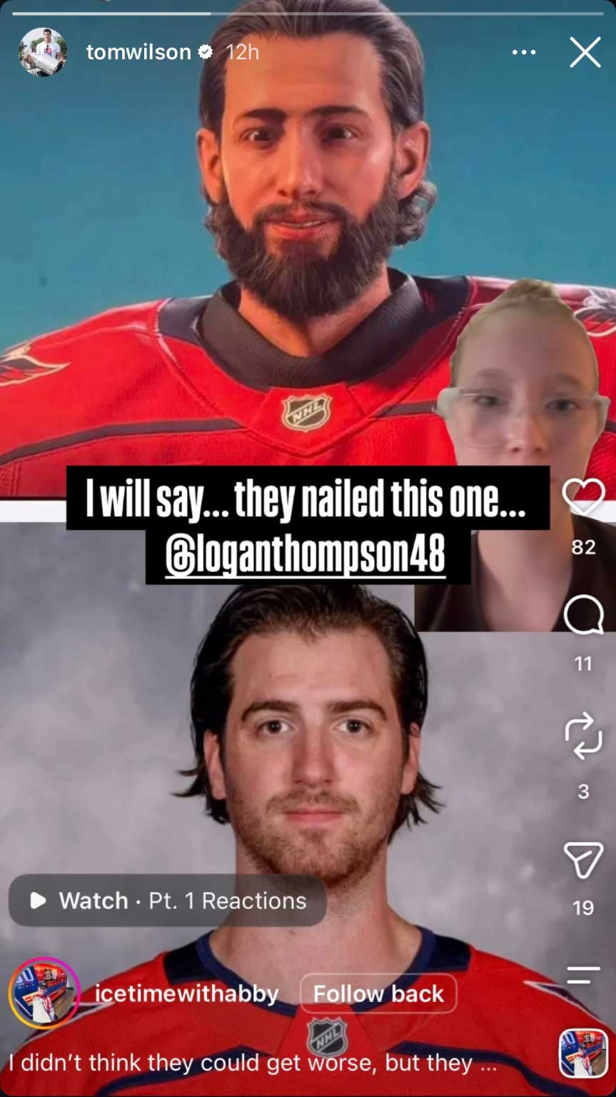 Tom Wilson makes fun of Logan Thompson