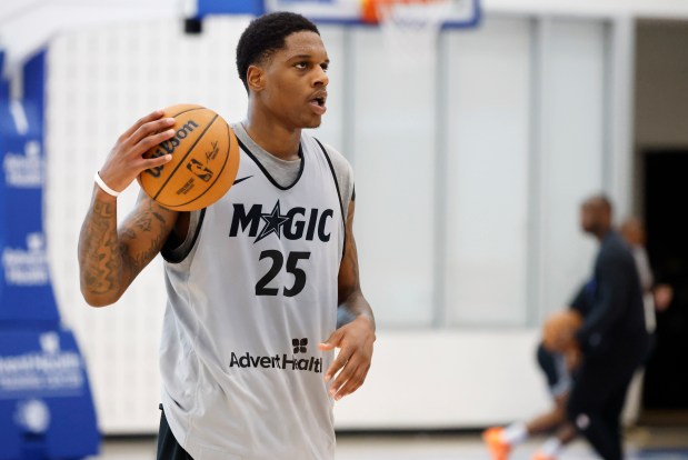 Magic rookie Izaiyah Nelson (#25) during Las Vegas Summer League practice, at the AdventHealth Training Center, on Monday, July 6, 2026. (Ricardo Ramirez Buxeda/ Orlando Sentinel)