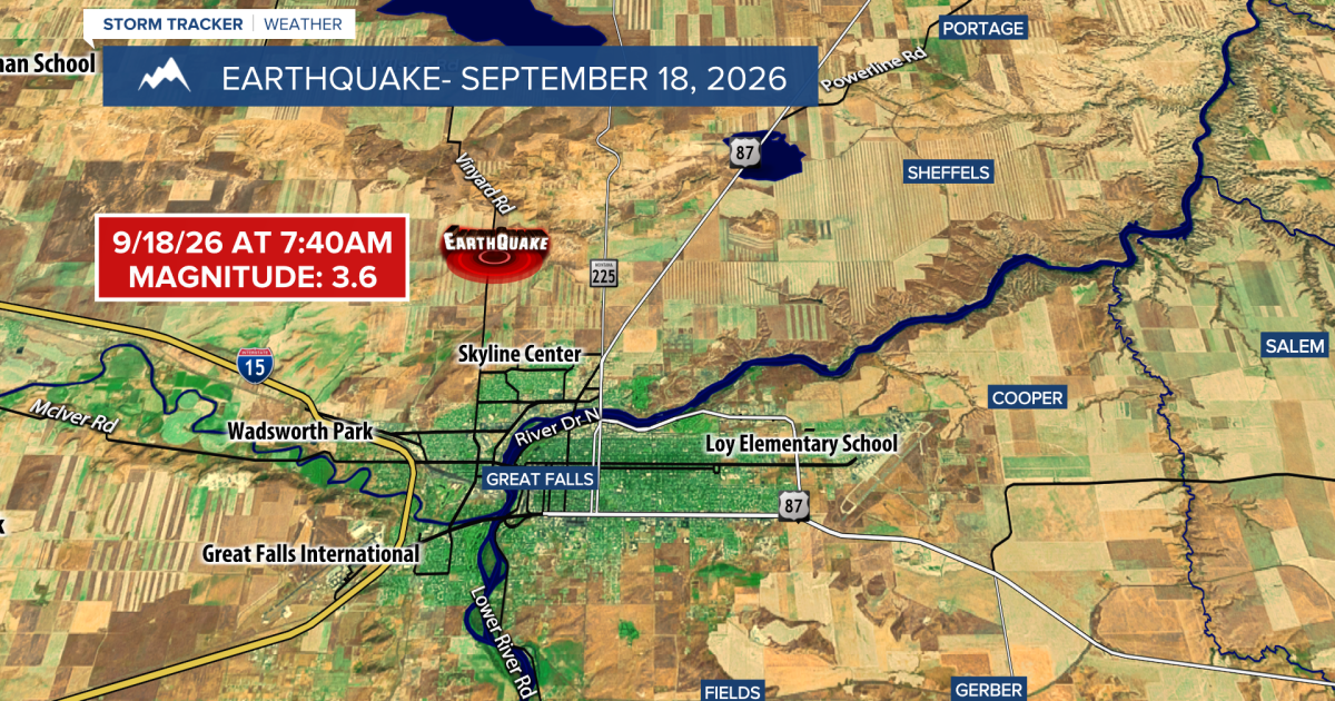 Another earthquake near Great Falls; first one since February