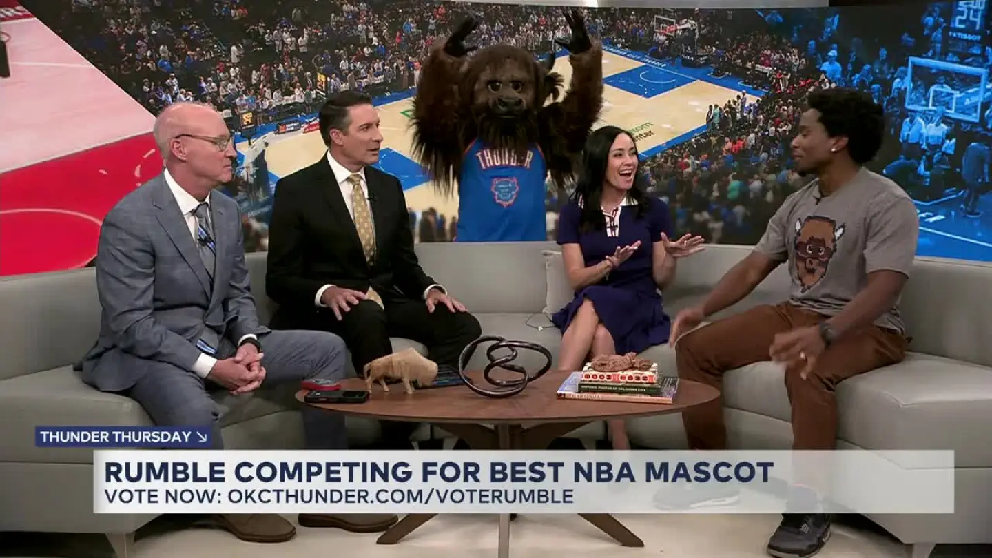Rumble takes over Thunder Thursday as the Thunder encourages fans to vote for him as the NBA’s best mascot