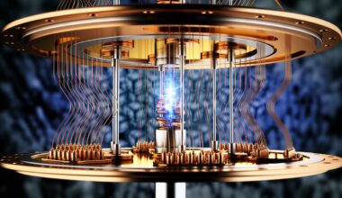 Quantum computing simulation in a lab.