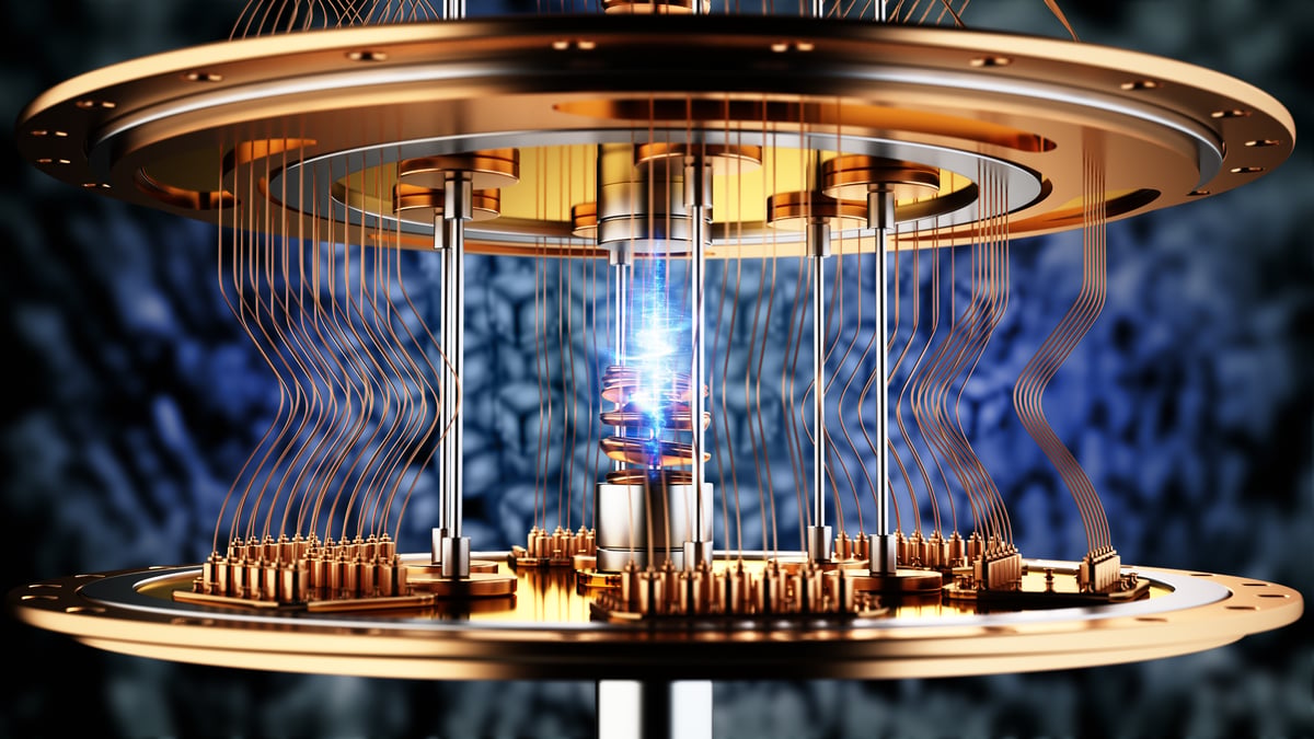 Quantum computing simulation in a lab.