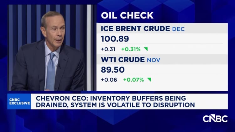Chevron CEO: Energy system vulnerable amid 'very serious' low reserves