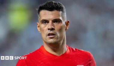 Switzerland captain Granit Xhaka in action at the 2026 World Cup