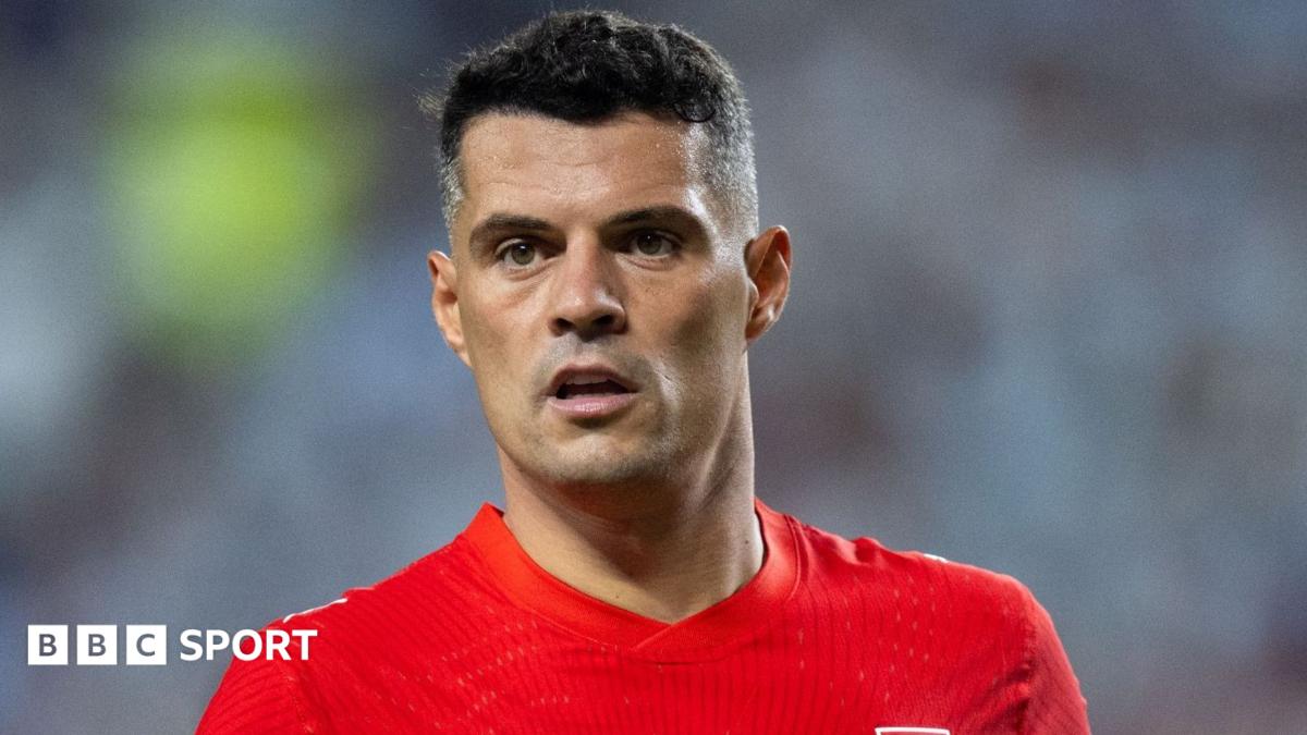 Switzerland captain Granit Xhaka in action at the 2026 World Cup