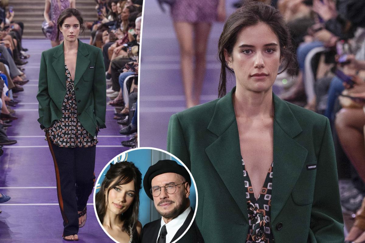 John Travolta's daughter Ella Bleu walks Miu Miu runway at Paris Fashion Week