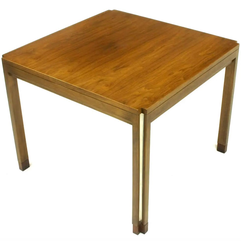 Edward Wormley for Dunbar Walnut, Rosewood and Aluminium Inlaid End Table