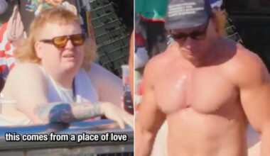 Random man with soda hilariously corrects Muscle Beach bodybuilder’s form
