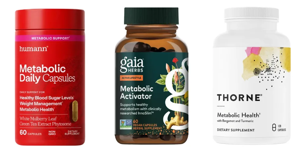 From left, humann Metabolic Daily Capsules, Gaia Herbs Metabolic Activator and Thorne Metabolic Health From left, humann Metabolic Daily Capsules, Gaia Herbs Metabolic Activator and Thorne Metabolic Health