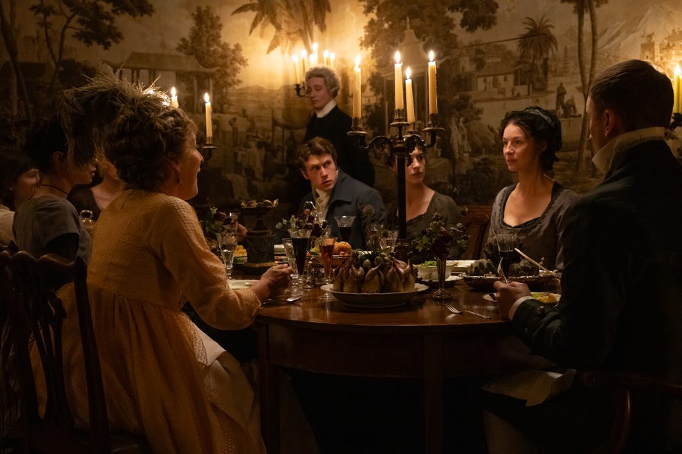 george mackay stars as edward ferrars, daisy edgar jones as elinor dashwood and caitríona balfe as mrs dashwood in sense and sensibility, a focus features releasecredit alex bailey  © 2026 focus features llc