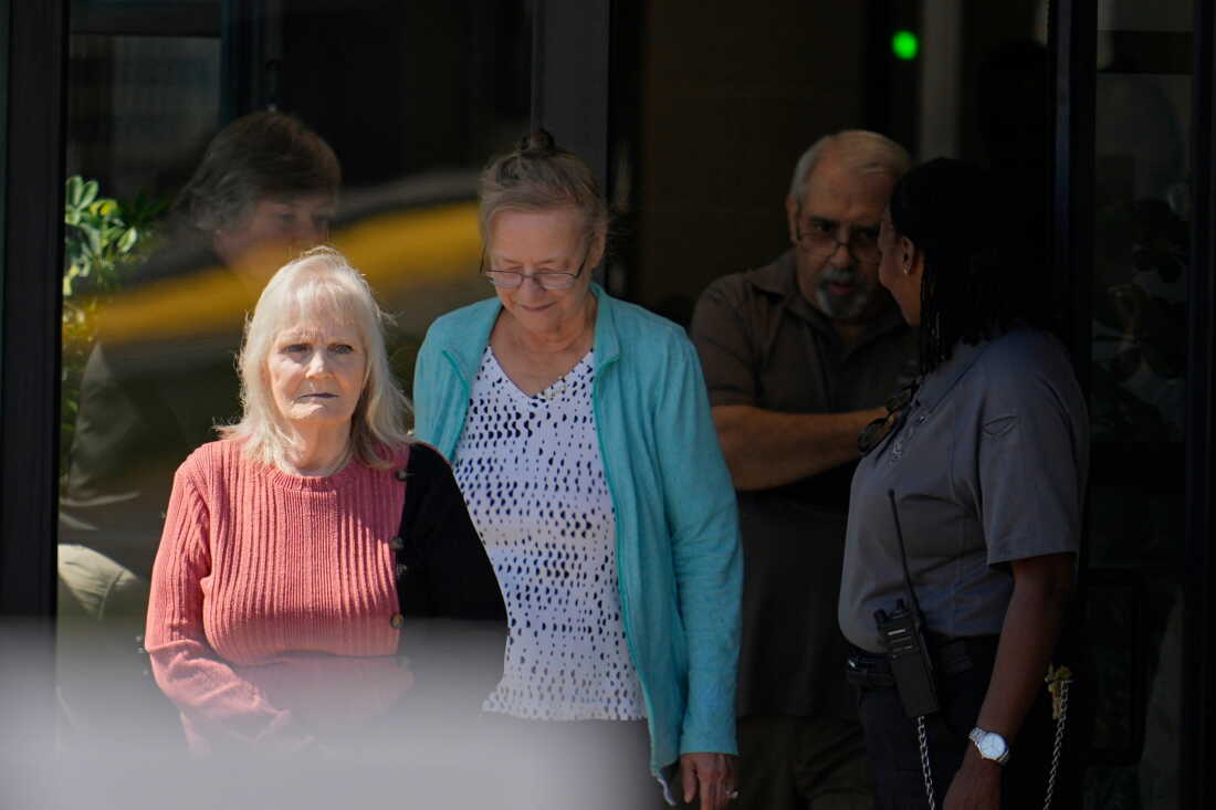 May Martinez, left, mother of murder victim Colleen Slemmer, walks out of Riverbend Maximum Security Institution during a stay of the planned execution of Christa Pike, Wednesday, Sept. 30, 2026, in Nashville, Tenn.