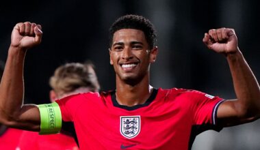 Jude Bellingham finished the match with the captain's armband after Harry Kane was subbed off