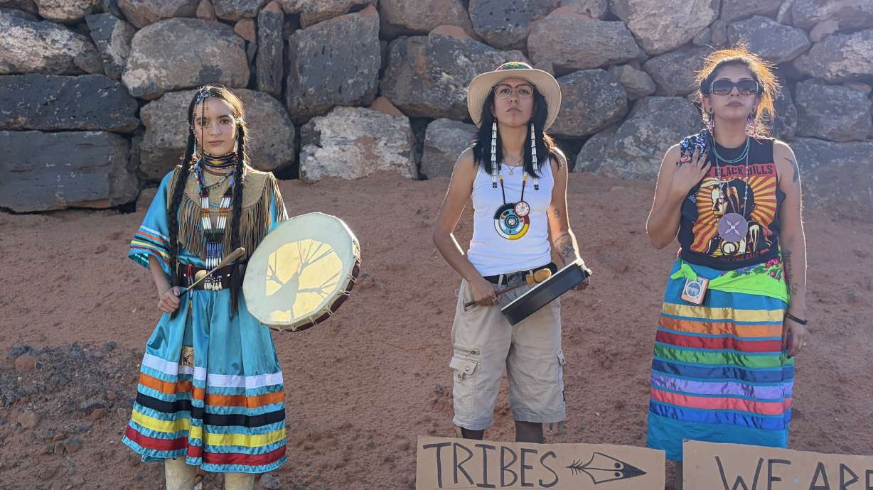 Members of Shivwits Band of Paiute protest golf course on native land during PGA Tour