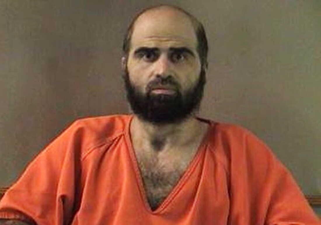 FILE - This undated photo provided by the Bell County Sheriff's Department shows former Army psychiatrist Maj. Nidal Hasan.