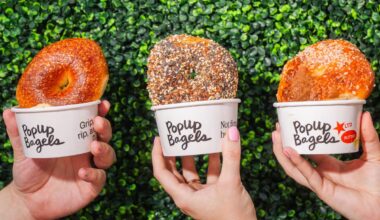PopUp Bagels schmear cups with hot bagels, kosher PopUp Bagels opening in Tenafly New Jersey