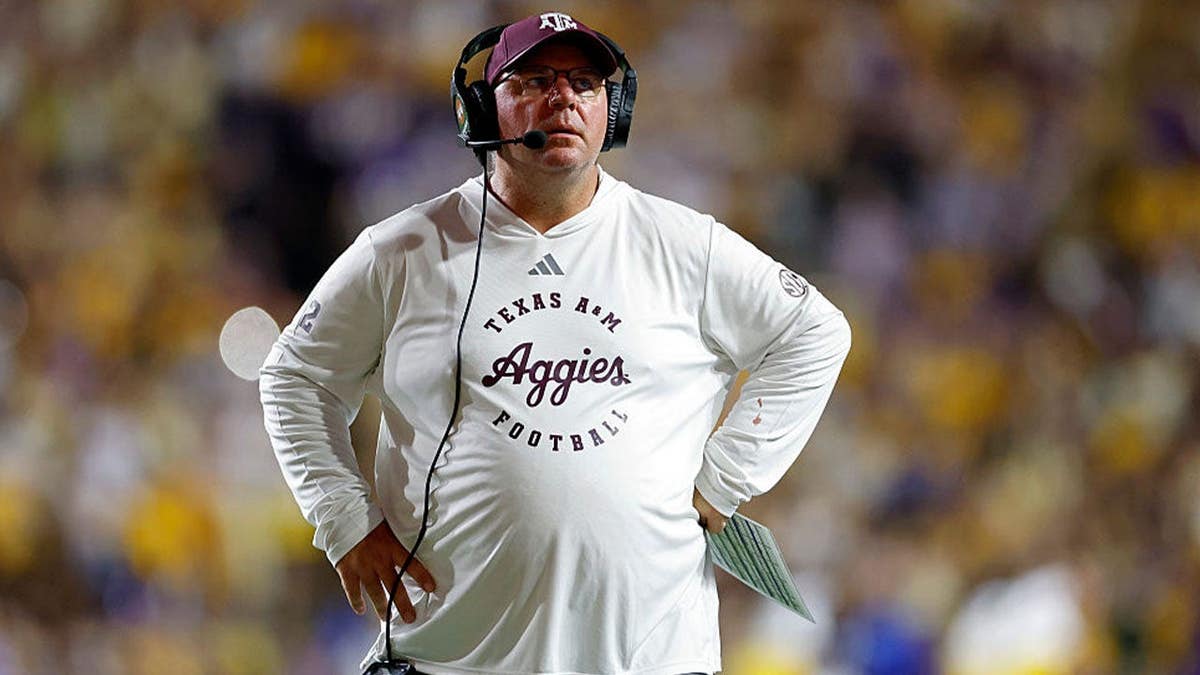 Head coach Mike Elko of the Texas A&M Aggies