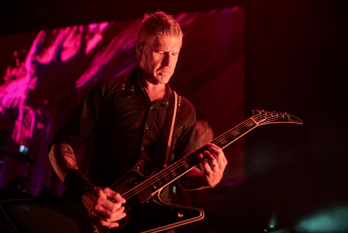 Mastodon rhythm guitarist Bill Kelliher performs at the Hollywood Palladium.
