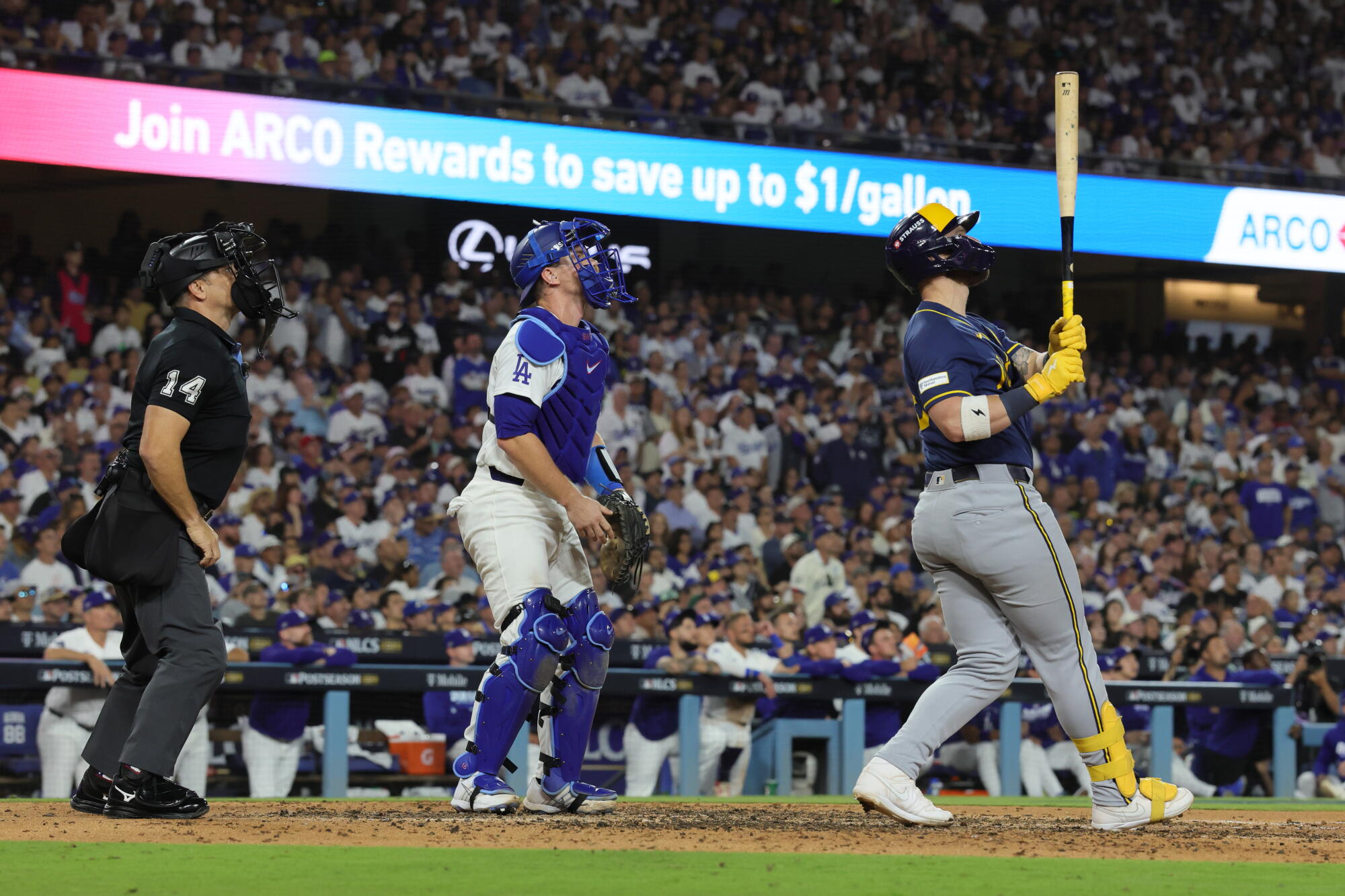 Milwaukee's Jake Bauers homers off Snell in the seventh inning of Game 3.