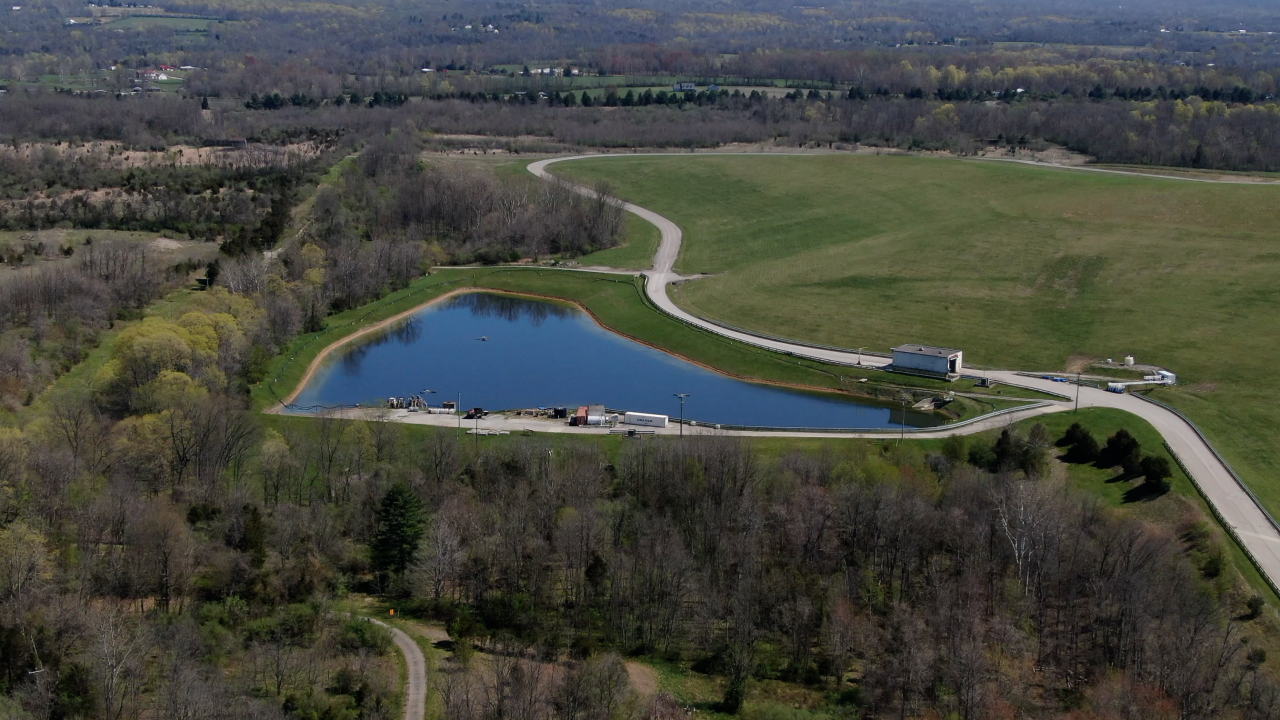 A pond at the Zimmer landfill in Washington Township.