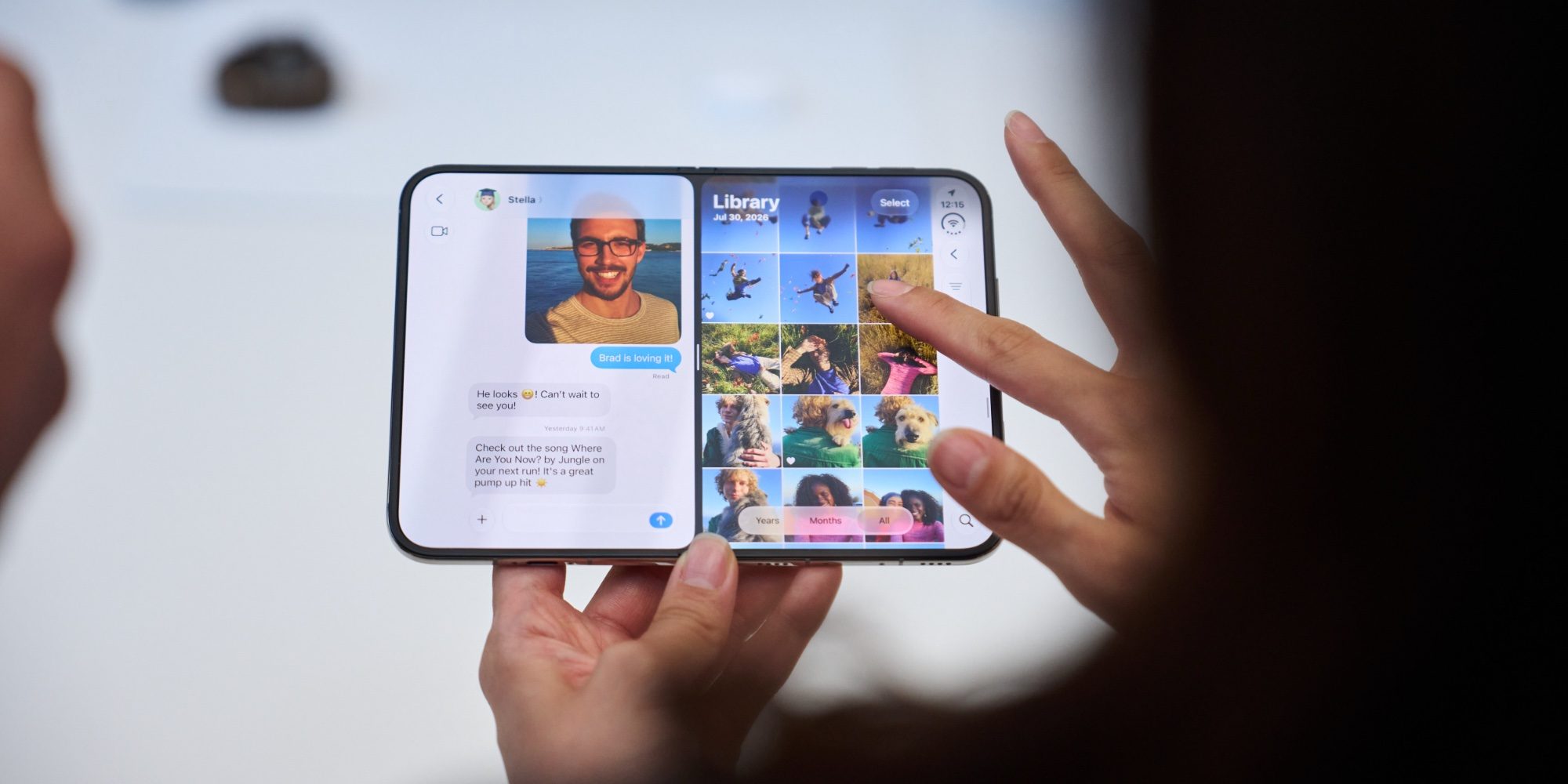 The 'renewable' iPhone Duo display layer may help buyers justify the price | iPhone Duo seen at the launch event