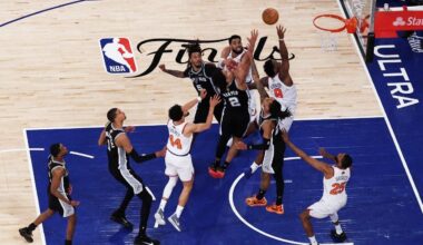 Knicks fan recreates OG Anunoby's signature Game 4 tip-in with skeletons in iconic Halloween setup
