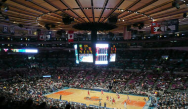 Knicks game inside Madison Square Garden in New York City