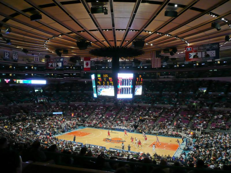 Knicks game inside Madison Square Garden in New York City