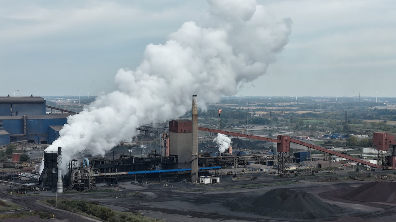 Stelco Lake Erie Works is seen from above in a drone photo.