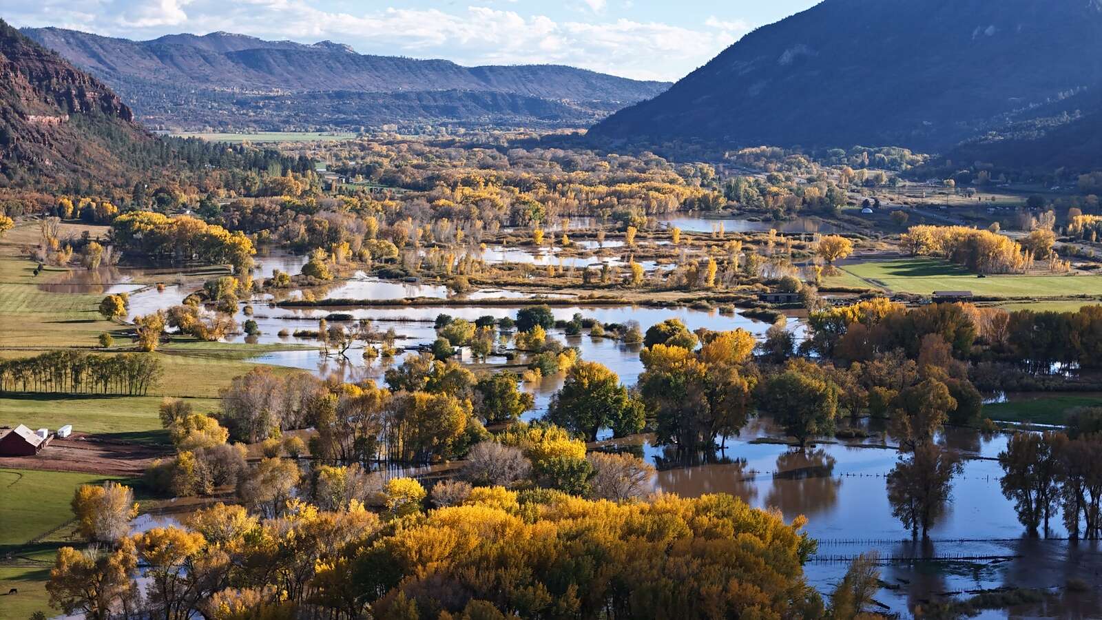 The Animas Valley flood plain gets tested Friday north of Durango. (Courtesy of Tom Williamson)