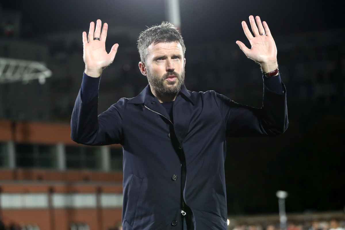 ITALY - OCTOBER 21: Michael Carrick, Manager of Manchester United, reacts after during the UEFA Champions League 2026/27 League Phase MD3 match between Como 1907 and Manchester United at Giuseppe Sinigaglia Stadium on October 21, 2026 in Como, Italy. (Photo by Marco Luzzani/Getty Images)