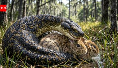 Scientists released marsh rabbits into Florida’s Everglades to test the impact of Burmese python attacks; snakes caused 77% of recorded deaths |