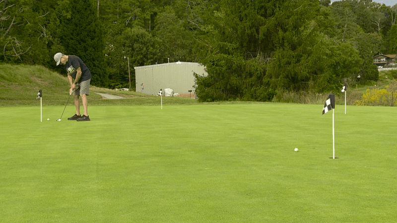 SEPT. 12, 2026 - Someone plays golf at Asheville Municipal Golf Course. (Photo credit: WLOS Staff)